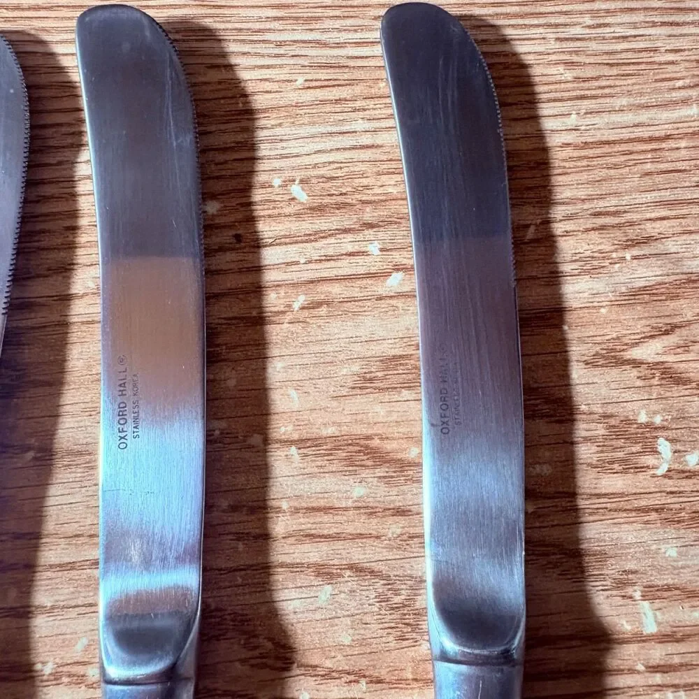 4 Korea Dinner Butter Knife Pistol Grip Hollow Handle 9